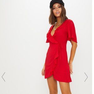Red Wrap Tea Dress